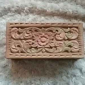 VINTAGE 1980's Handcarved Wooden Box from Maui